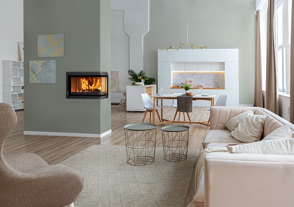700 with Right-hand Glass Fireplaces & inserts