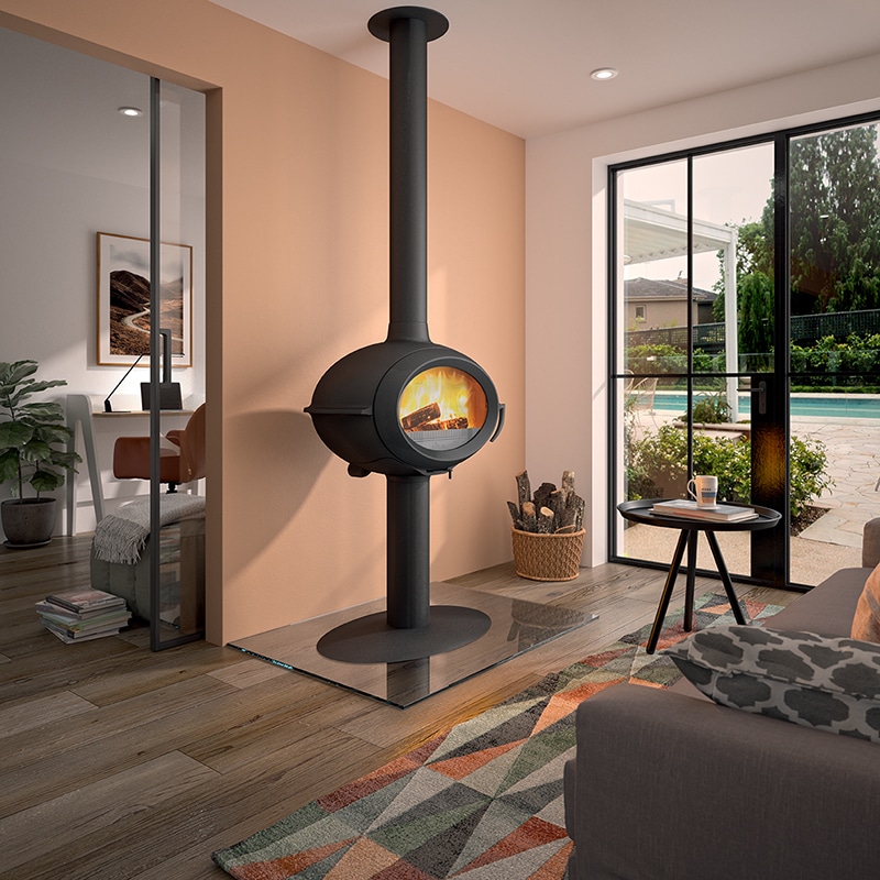 Brio on Pedestal Cast Iron Stove - Direct Air Supply Wood stoves