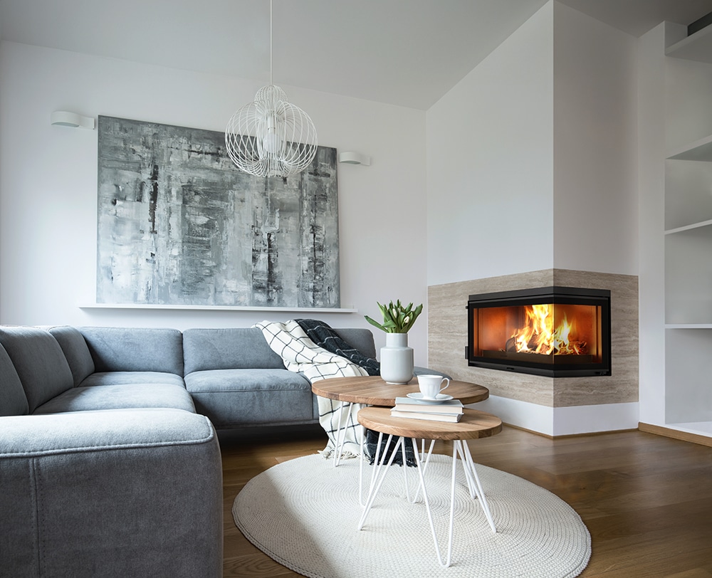 800 with Right-hand Glass Fireplaces & inserts